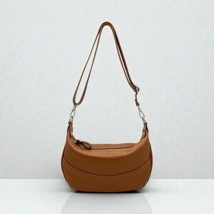 Made in Italy Camel Leather Shoulder Bag Crossbody